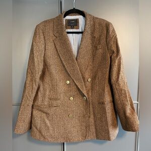 Like New J. Crew Bristol Brown Double-Breasted Blazer
